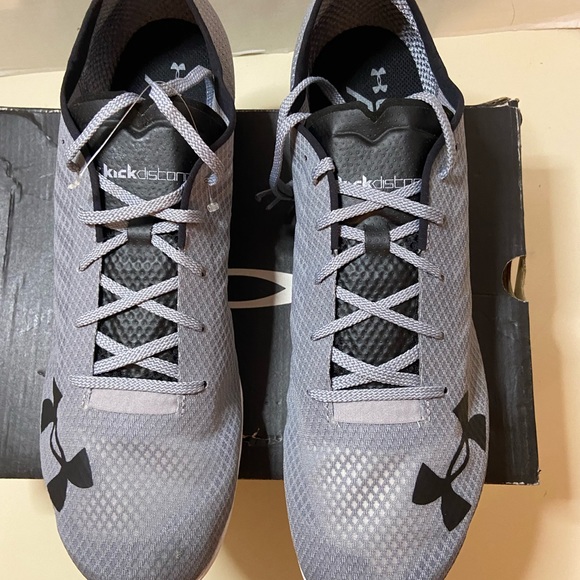 Under Armour Kick Distance 2 Track Shoes Grey Men’s Size 13 New - Picture 6 of 7